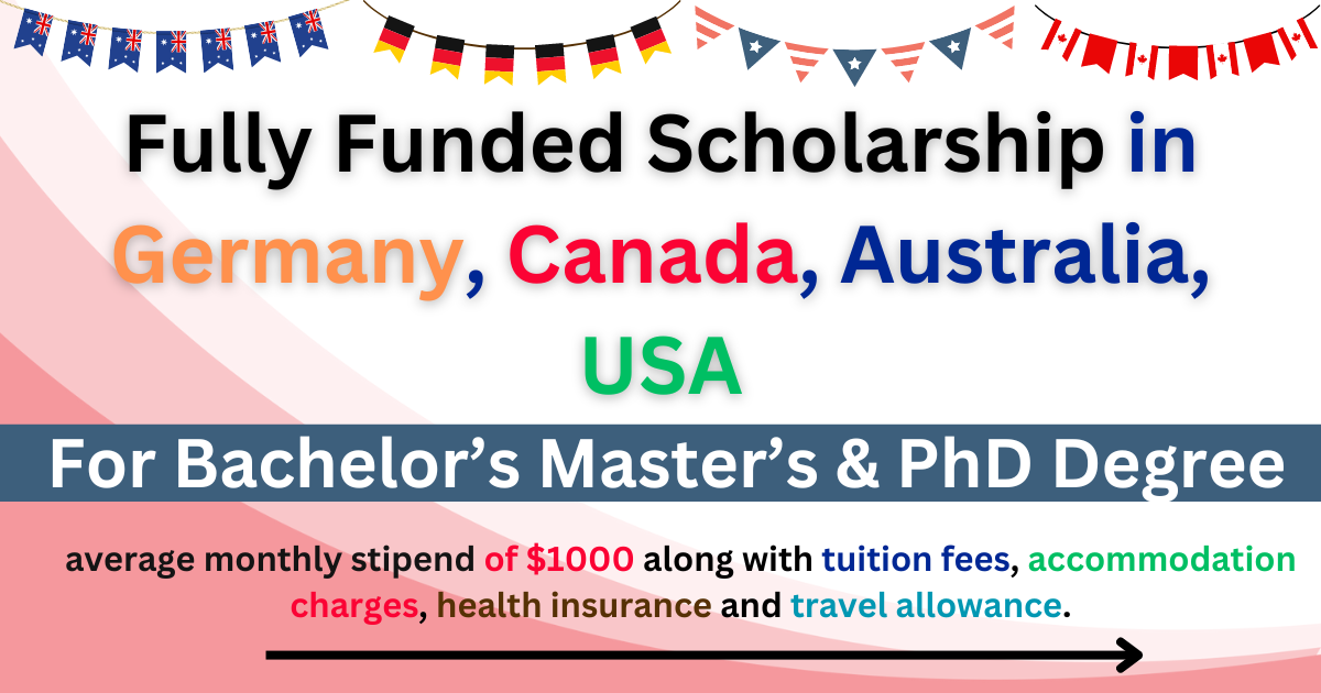 Fully Funded Scholarship 2024 in Germany, Canada, Australia, USA –  Education Bloger